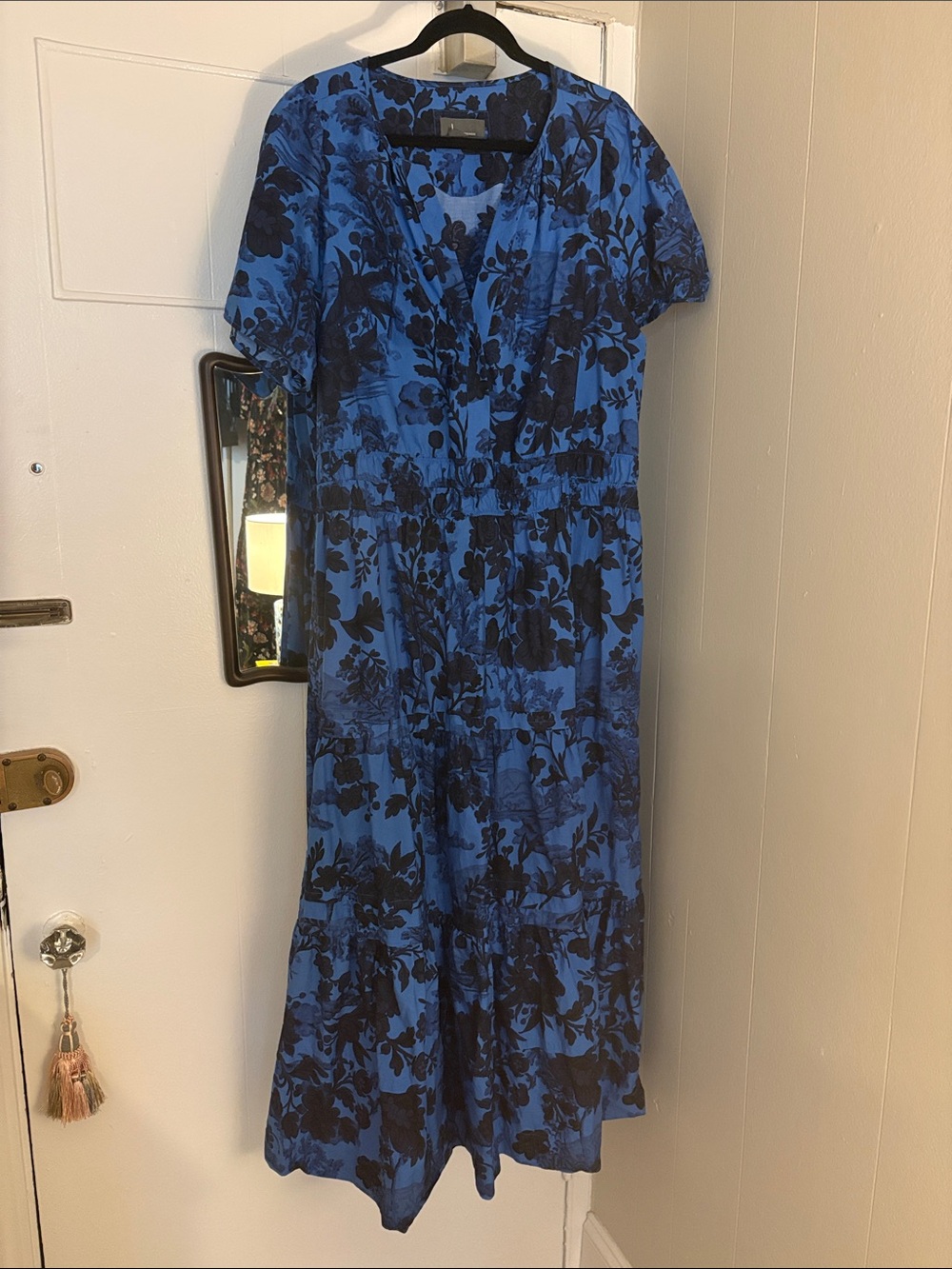 Anthropologie Somerset Blue Floral Tiered Maxi Dress - Picture 2 of 5